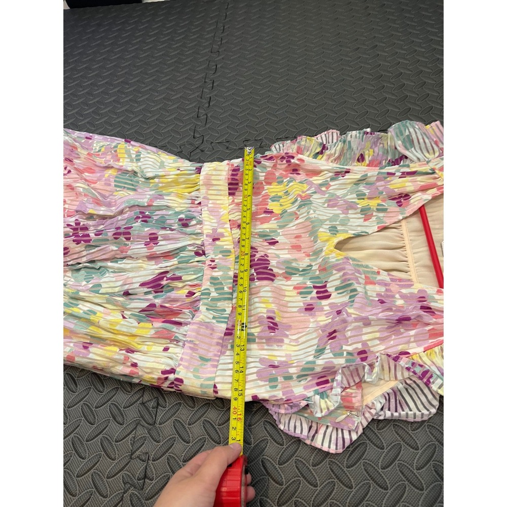 Kate Spade Painted Petals Burnout Dress Mini Floral Ruffle‎ Sleeve Spring Size 8 - Picture 4 of 9
